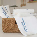 Khăn Tắm, Gội HÀN QUỐC cao cấp Soft Touch Lettering, 100% Cotton Dày Dặn, Bông Mềm Và Thấm Hút Tốt - Ảnh 6