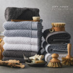 Khăn Tắm, Gội Soft Touch Hàn Quốc Herringbone 40x80/40x100cm - 100% Cotton Mềm Mại, Thấm Hút Tốt